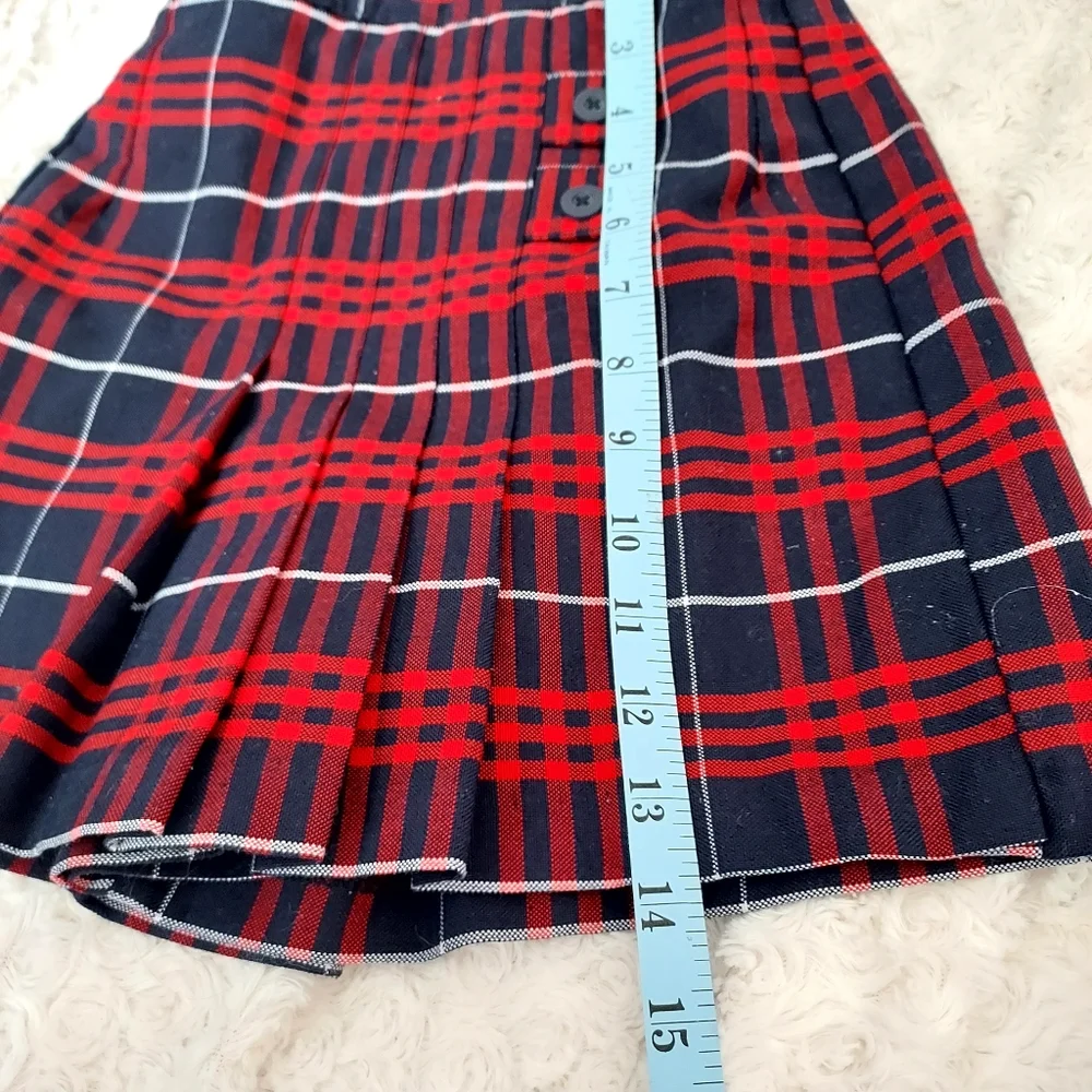 CKW School Uniform Red Tartan plaid skort size 5Y Academia - Picture 7 of 7